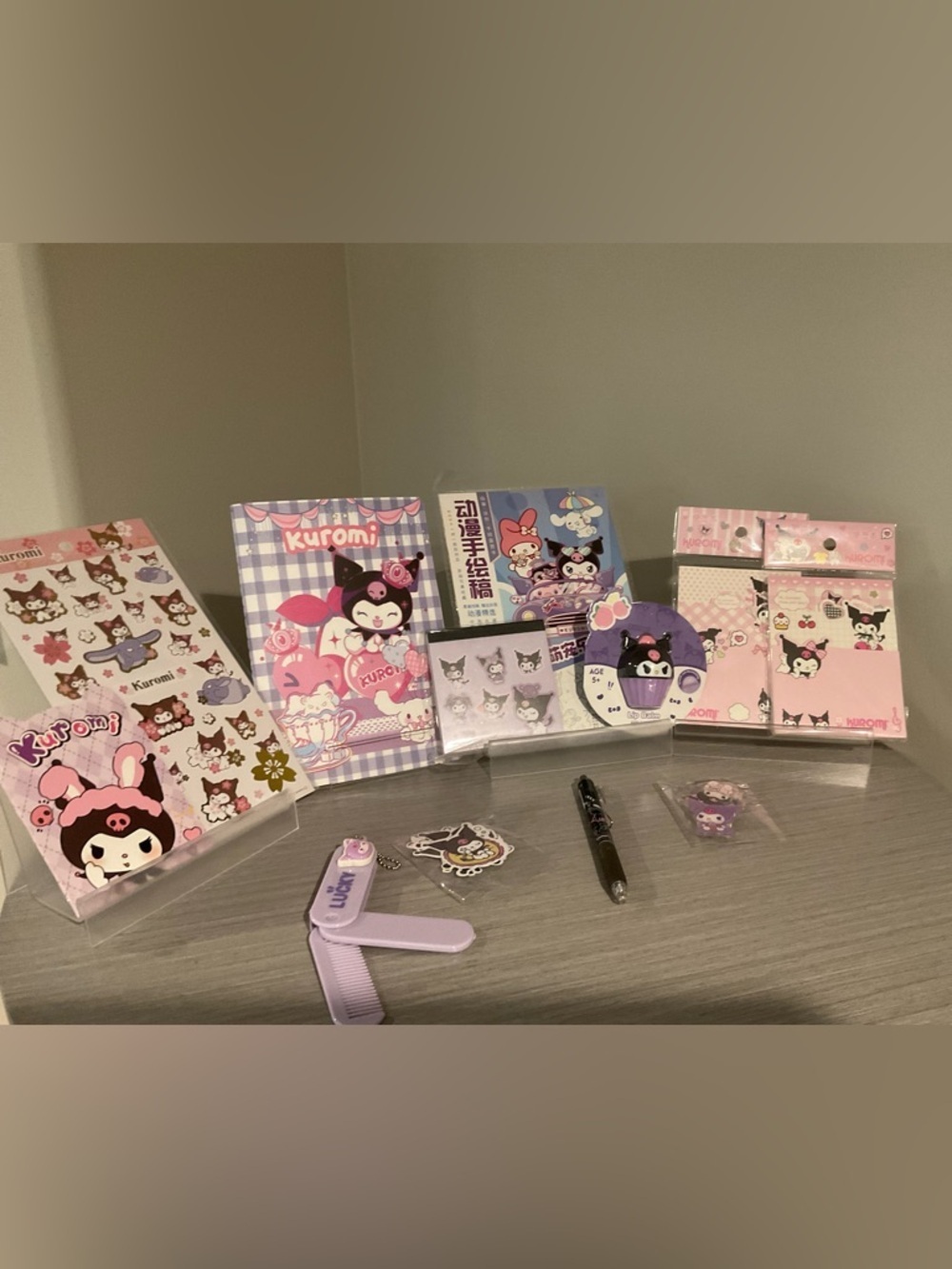 Kuromi Pink & Purple Kids 12 Piece Stationery Set